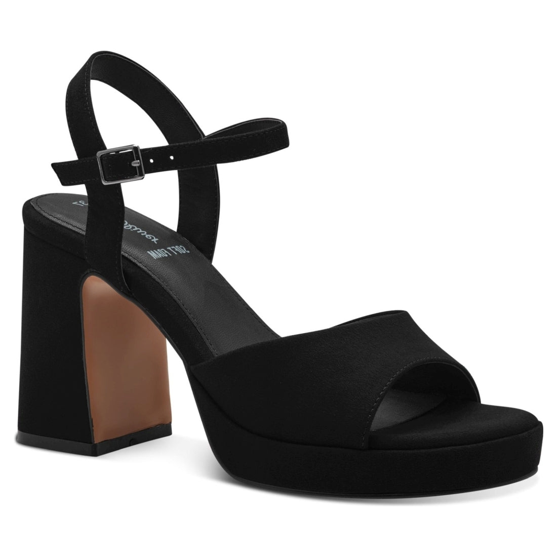 s.Oliver womens black elegant open sandals | Vilbury London