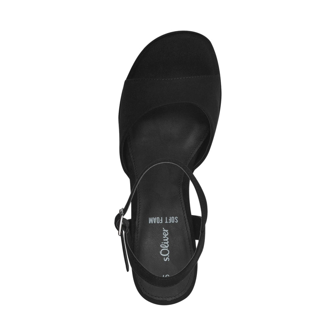 s.Oliver womens black elegant open sandals | Vilbury London