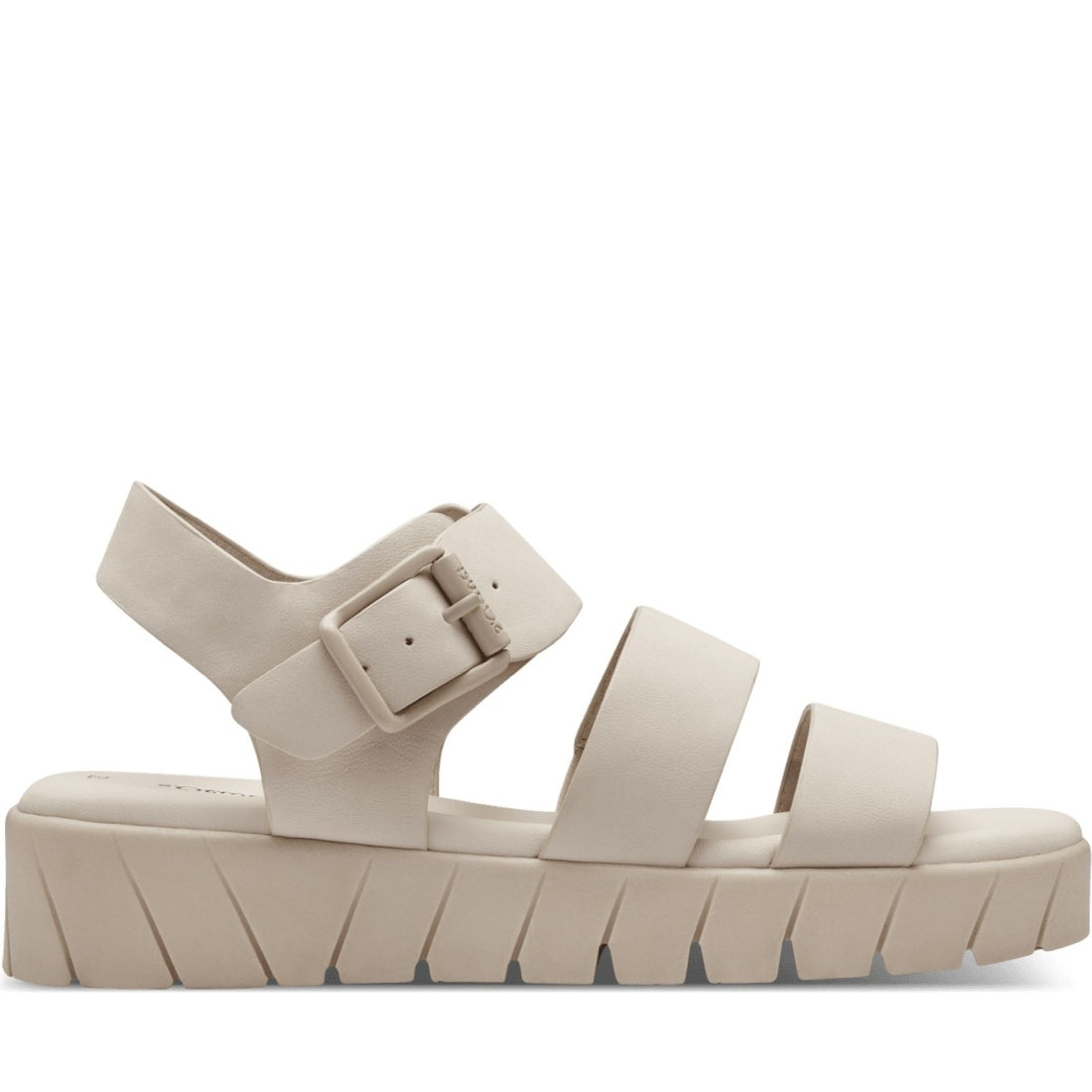 s.Oliver womens beige casual open sandals | Vilbury London