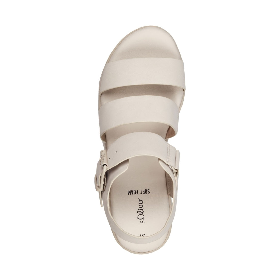 s.Oliver womens beige casual open sandals | Vilbury London