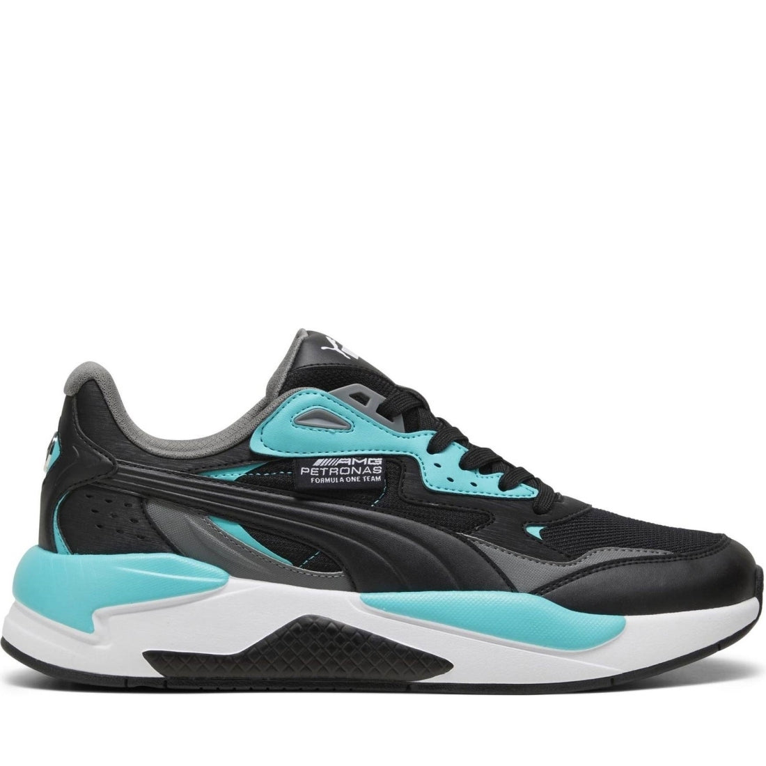 Puma mens black sheen green mapf1 x-ray leisure trainers | Vilbury London