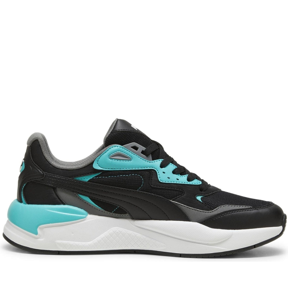 Puma mens black sheen green mapf1 x-ray leisure trainers | Vilbury London