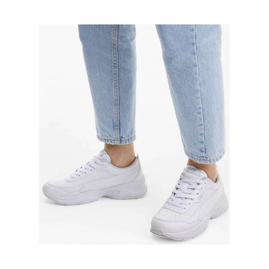 Puma womens white silver cilia leisure trainers | Vilbury London