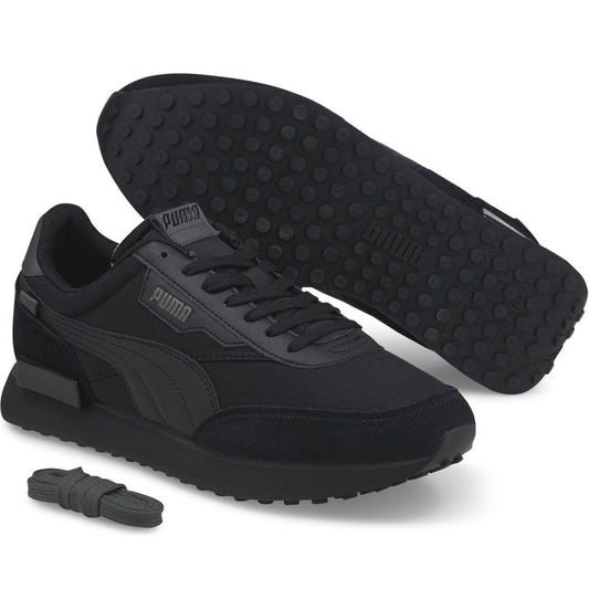 Puma mens black future rider leisure trainers | Vilbury London