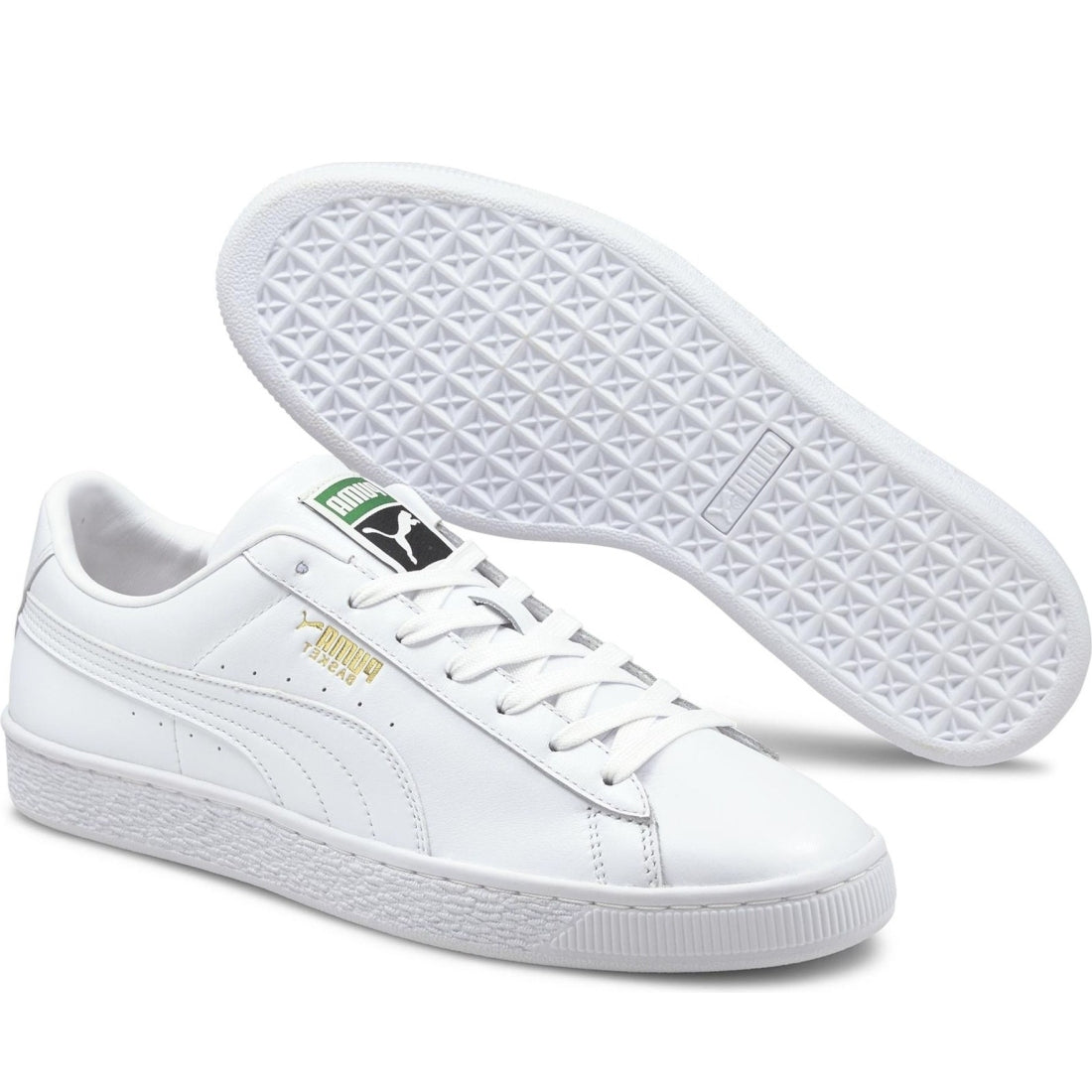 Puma mens white basket classic leisure trainers | Vilbury London