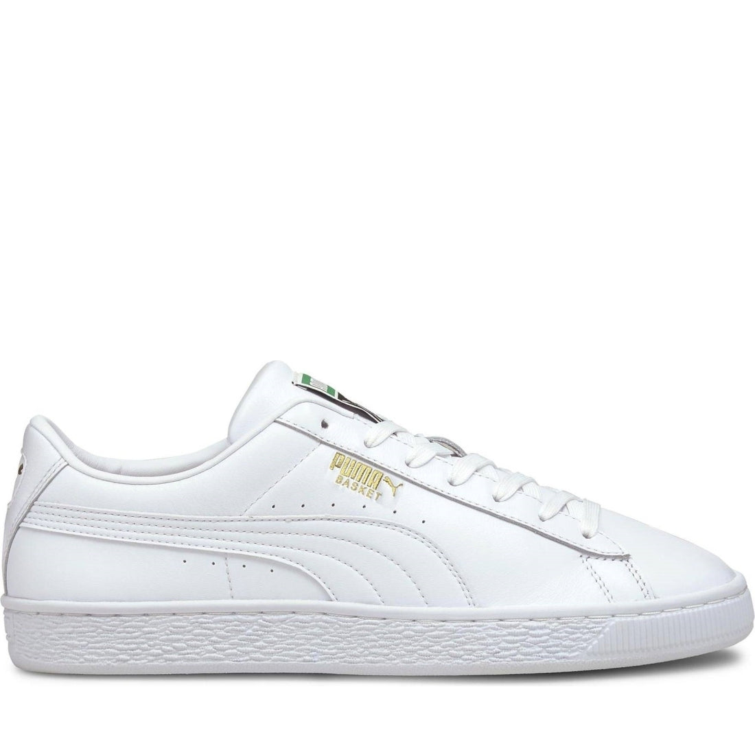 Puma mens white basket classic leisure trainers | Vilbury London