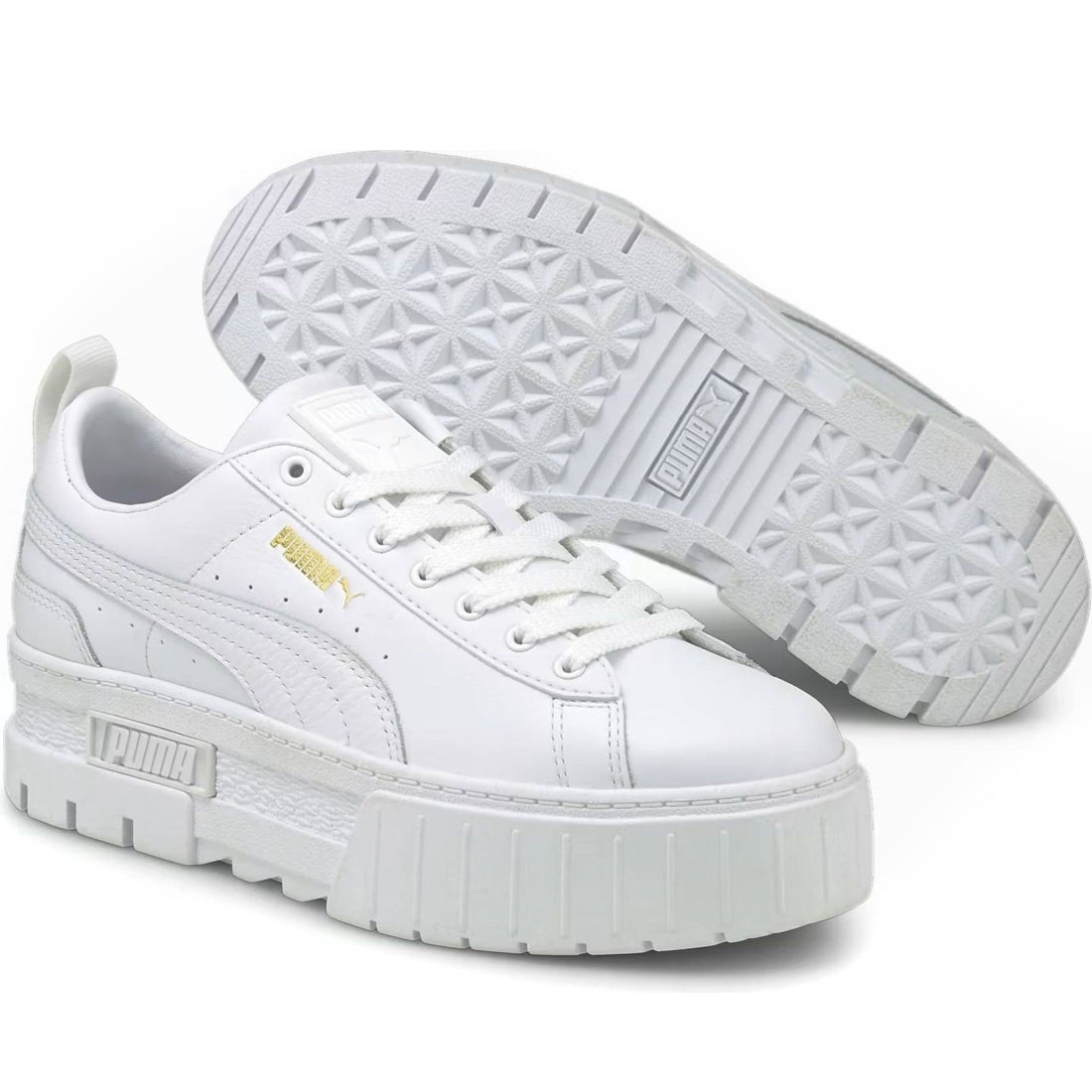 Puma womens white mayze leisure trainers | Vilbury London