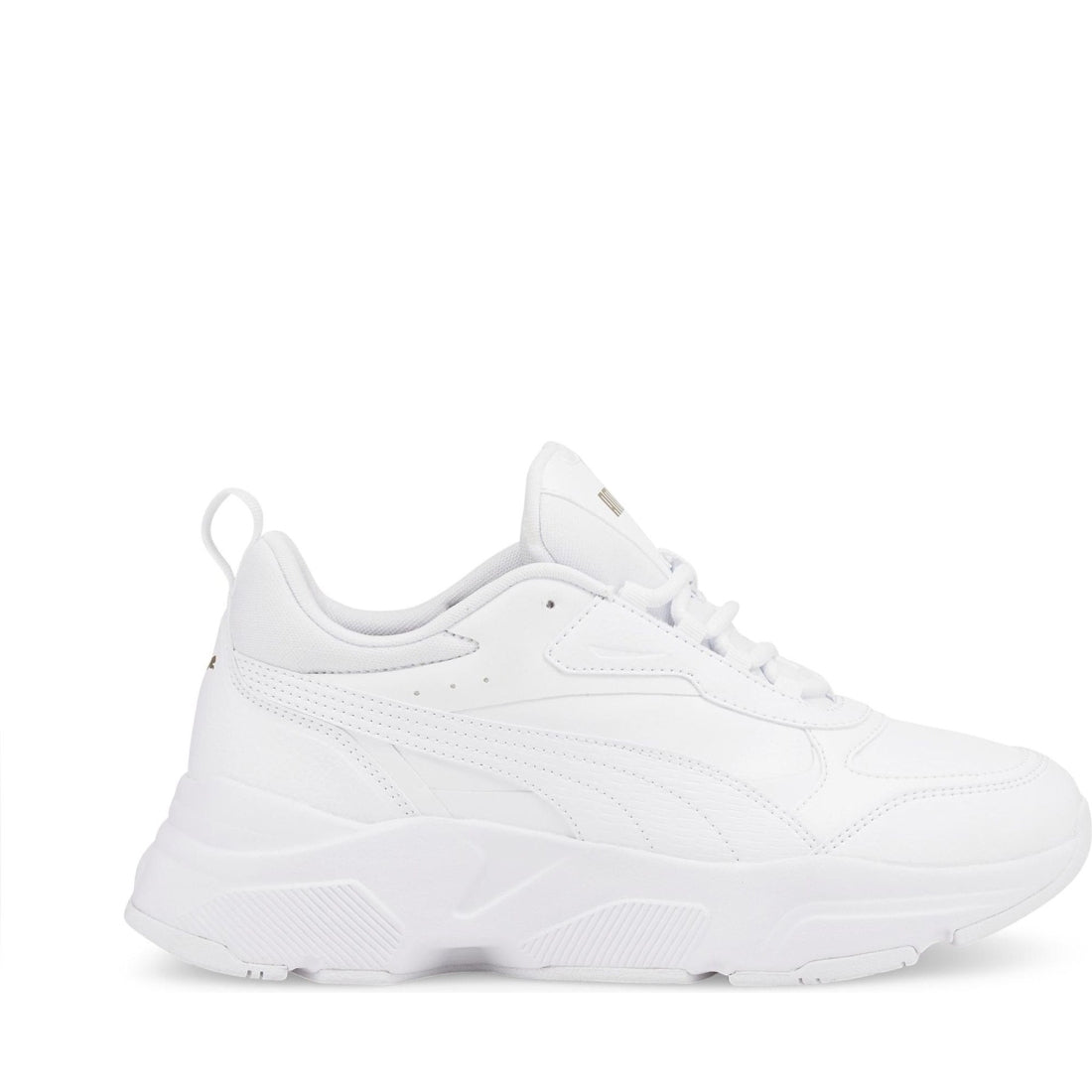 Puma womens white team gold cassia leisure trainers | Vilbury London