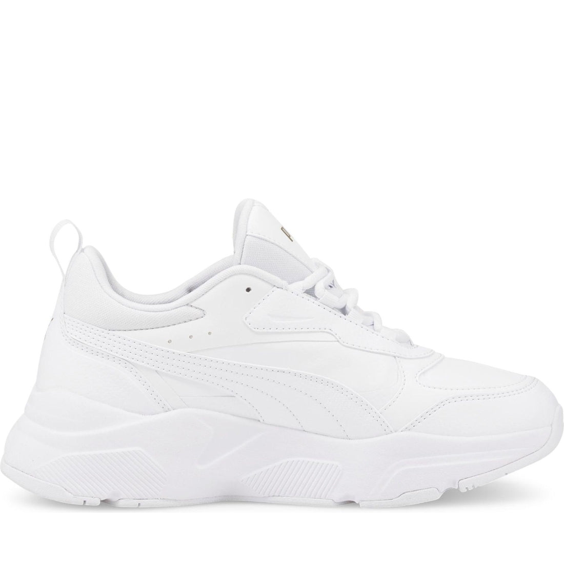 Puma womens white team gold cassia leisure trainers | Vilbury London