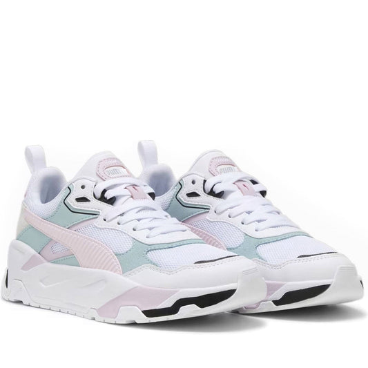 Puma unisex adults white pink trinity leisure trainers | Vilbury London