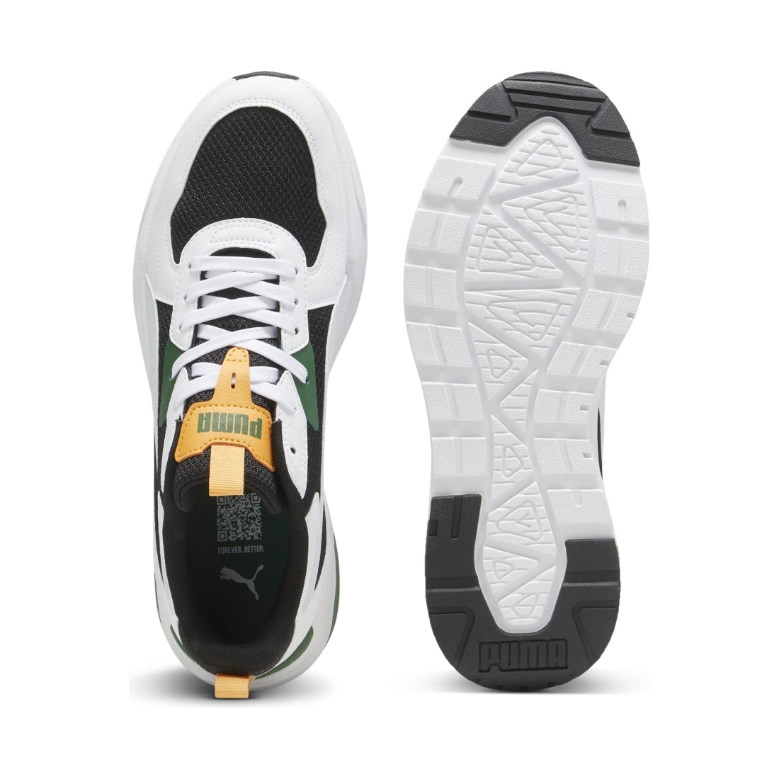 Puma mens black silver white trinity leisure trainers | Vilbury London