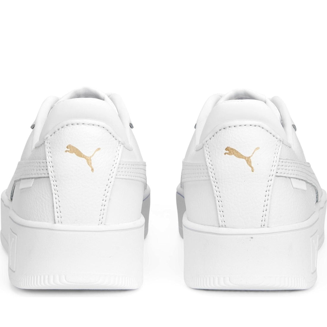 Puma womens white gold carina street leisure trainers | Vilbury London