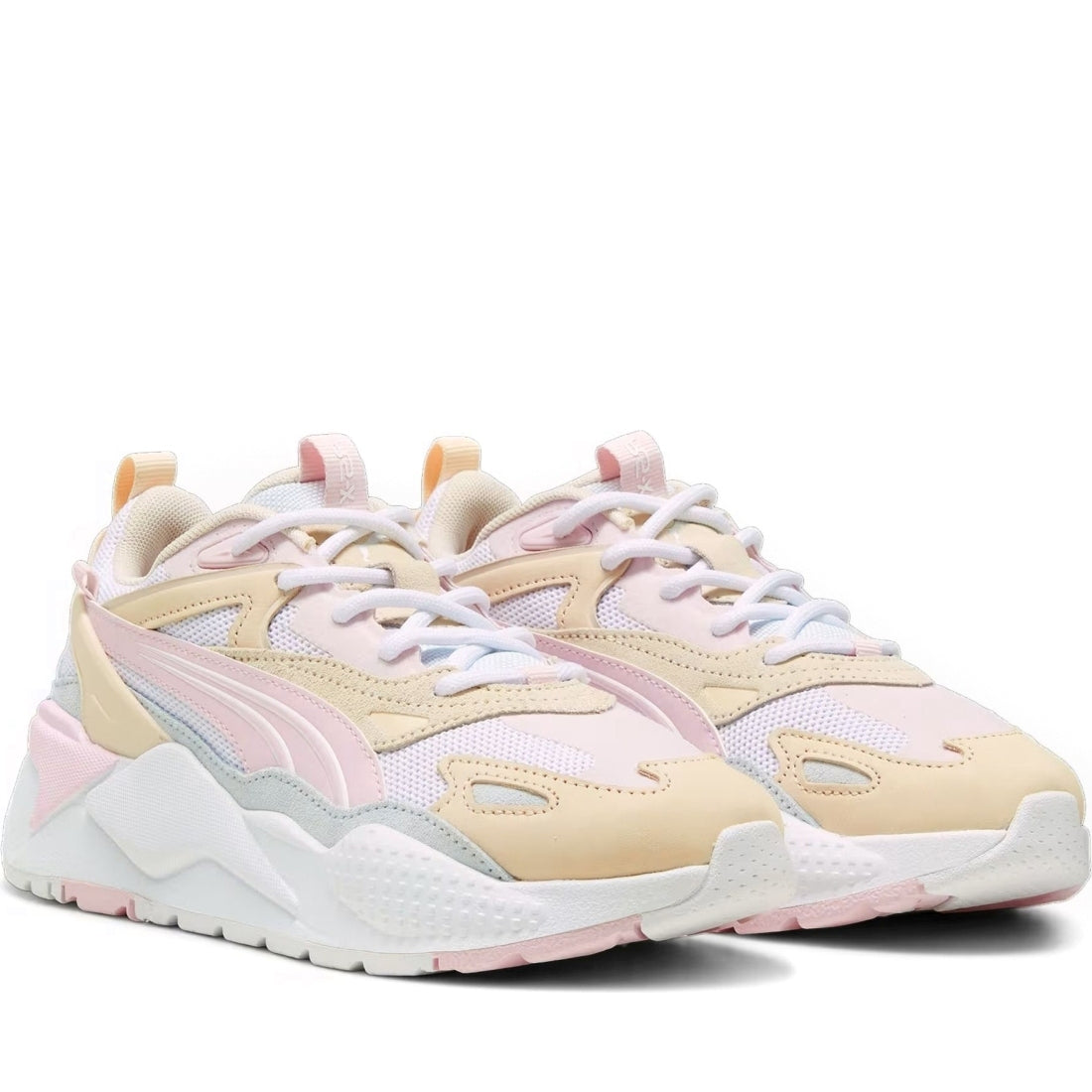 Puma unisex adults white rosebay pink rs-x efekt leisure trainers | Vilbury London