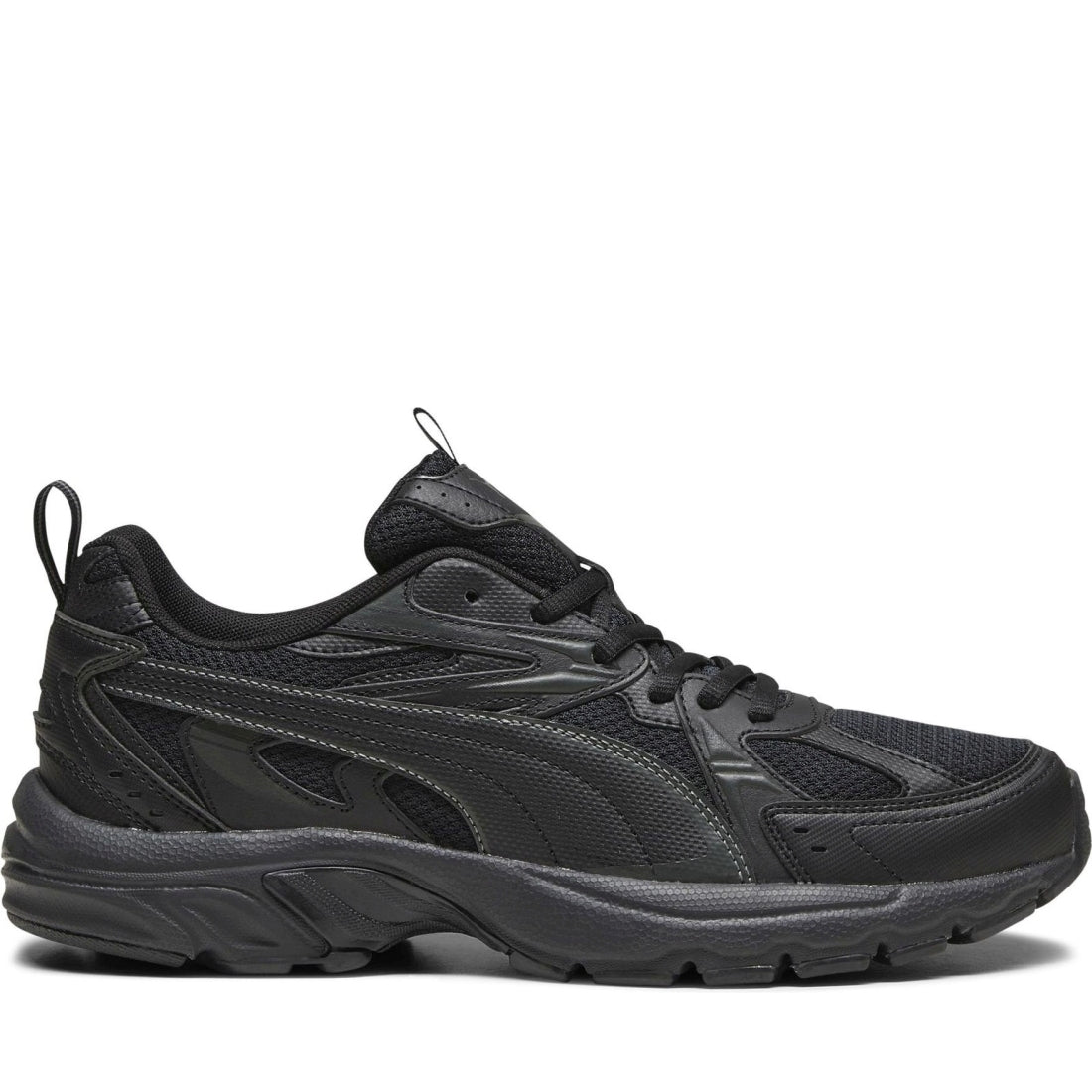 Puma mens black shadow gray milenio leisure trainers | Vilbury London