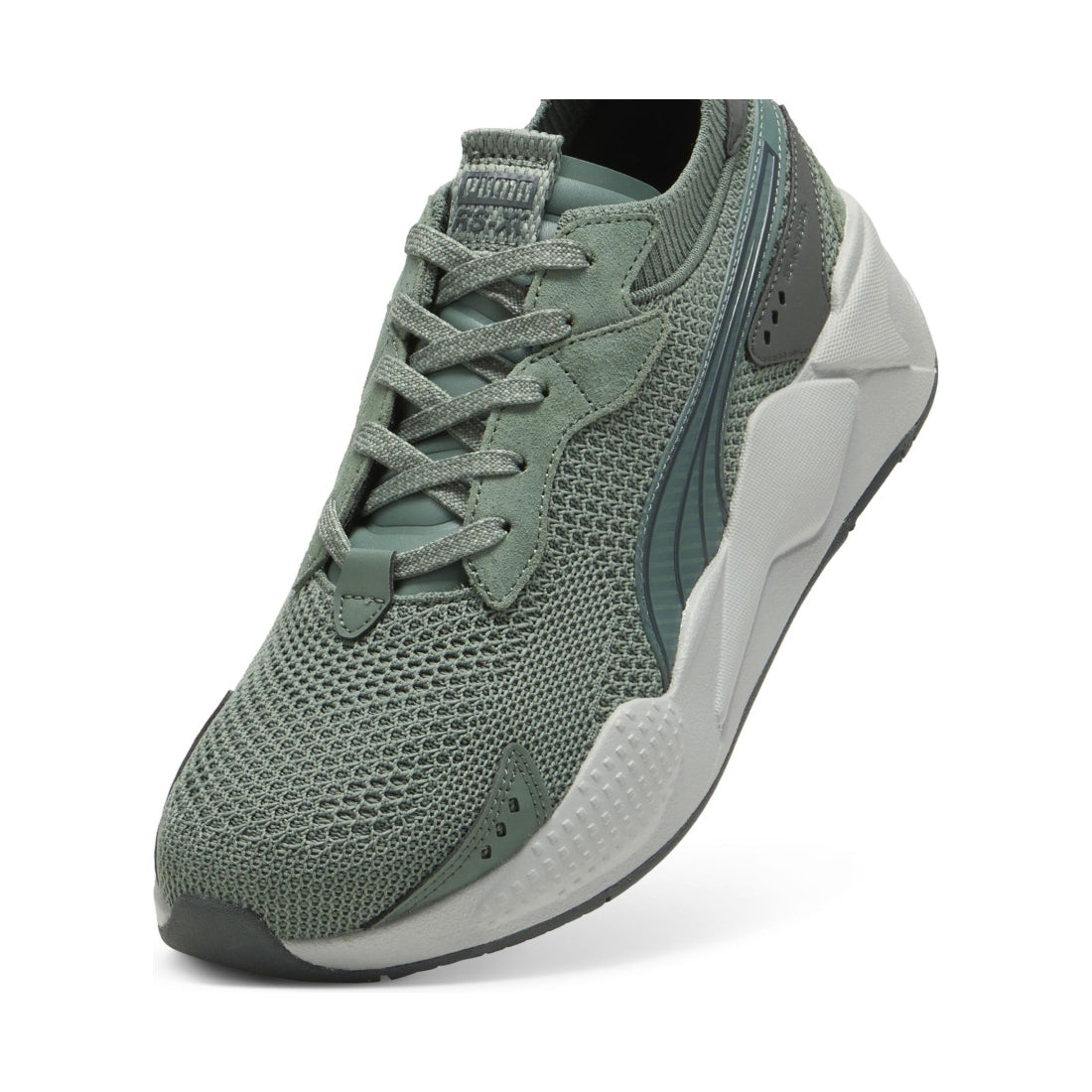 Puma mens eucalyptus mid gray rs-xk leisure trainers | Vilbury London