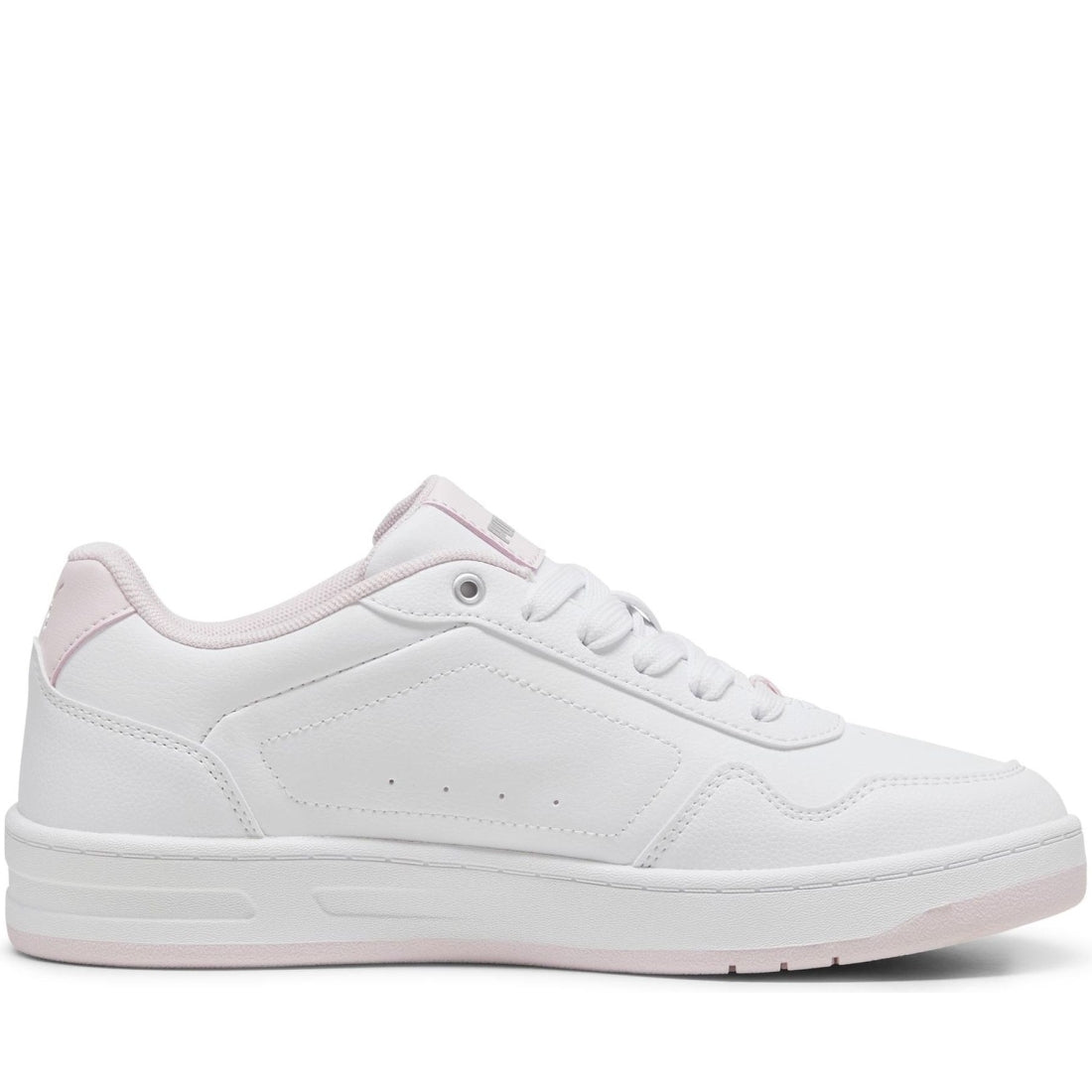 Puma womens white pink silver court leisure trainers | Vilbury London