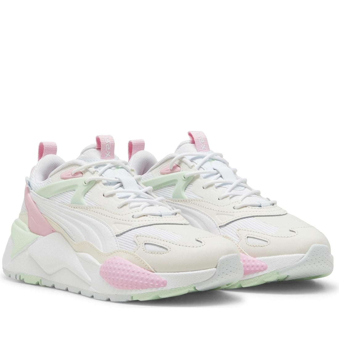 Puma unisex adults white pink lilac rs-x efekt leisure trainers | Vilbury London