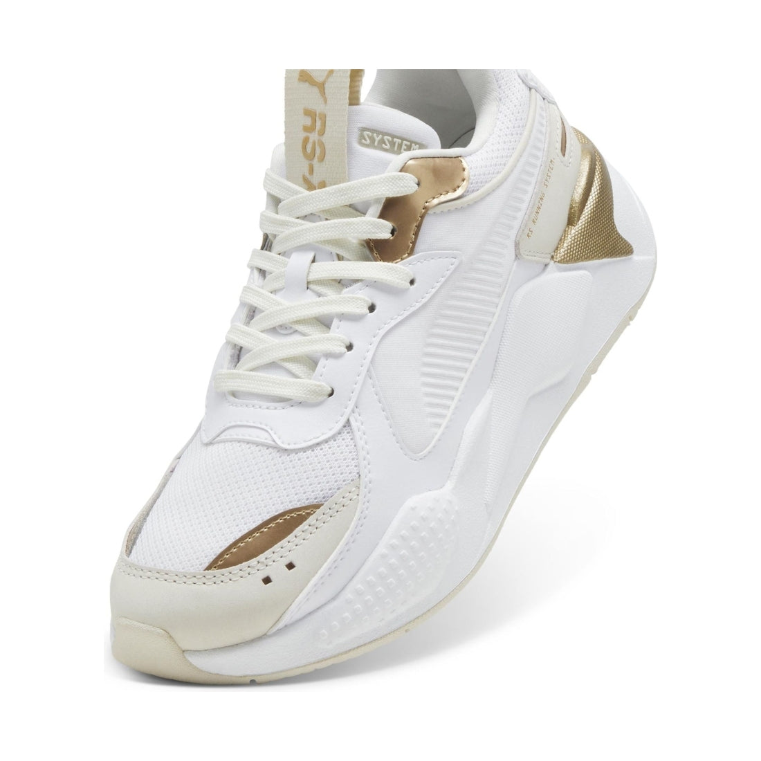 Puma womens white warm white rs-x leisure trainers | Vilbury London