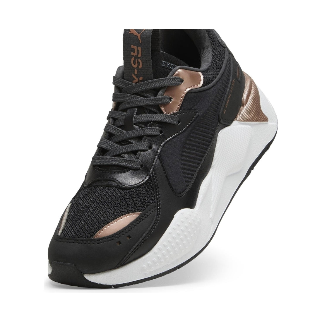 Puma womens black white rs-x leisure trainers | Vilbury London