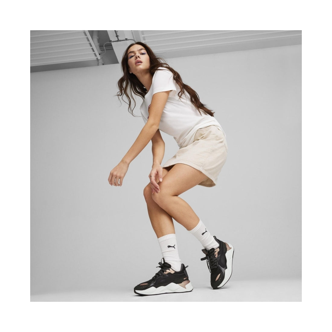 Puma womens black white rs-x leisure trainers | Vilbury London