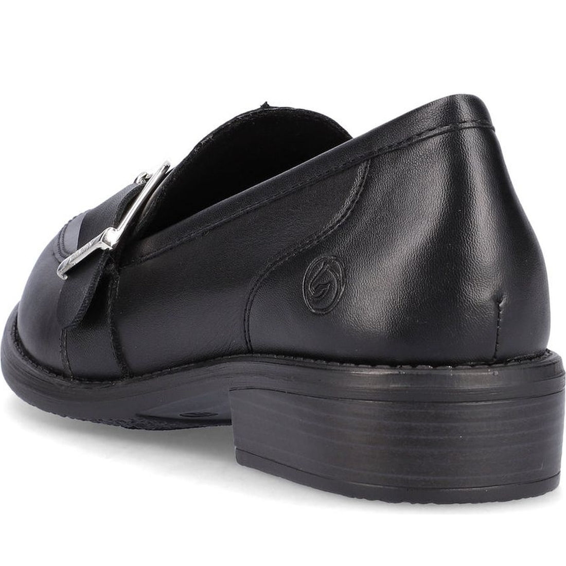 Remonte womens black classic closed loafers | Vilbury London