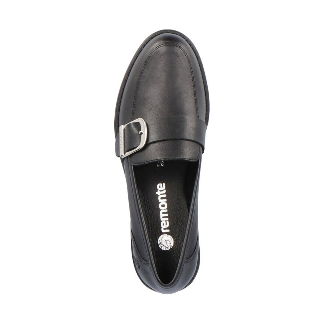 Remonte womens black classic closed loafers | Vilbury London