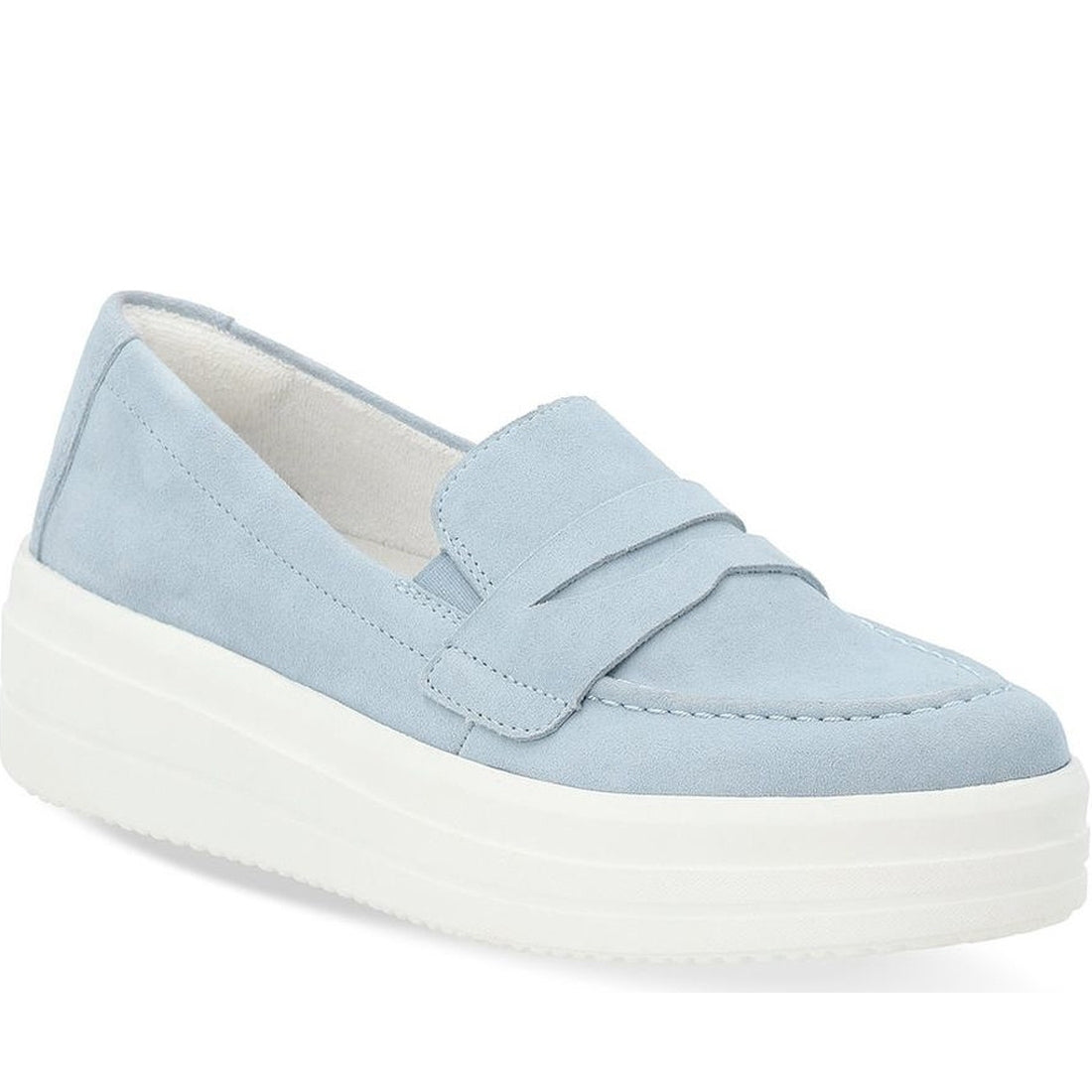 Remonte womens blue casual closed loafers | Vilbury London