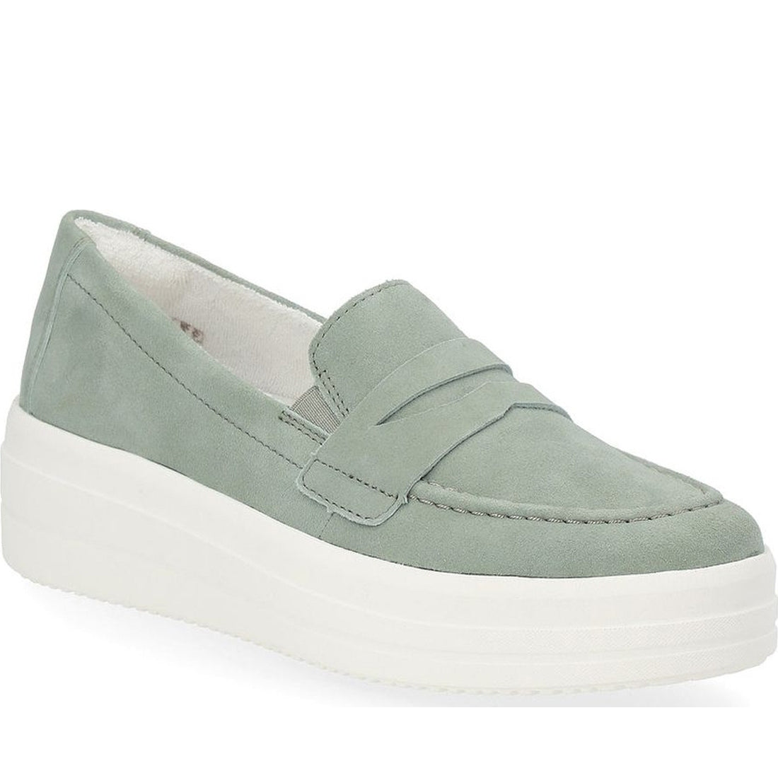 Remonte womens green casual closed loafers | Vilbury London