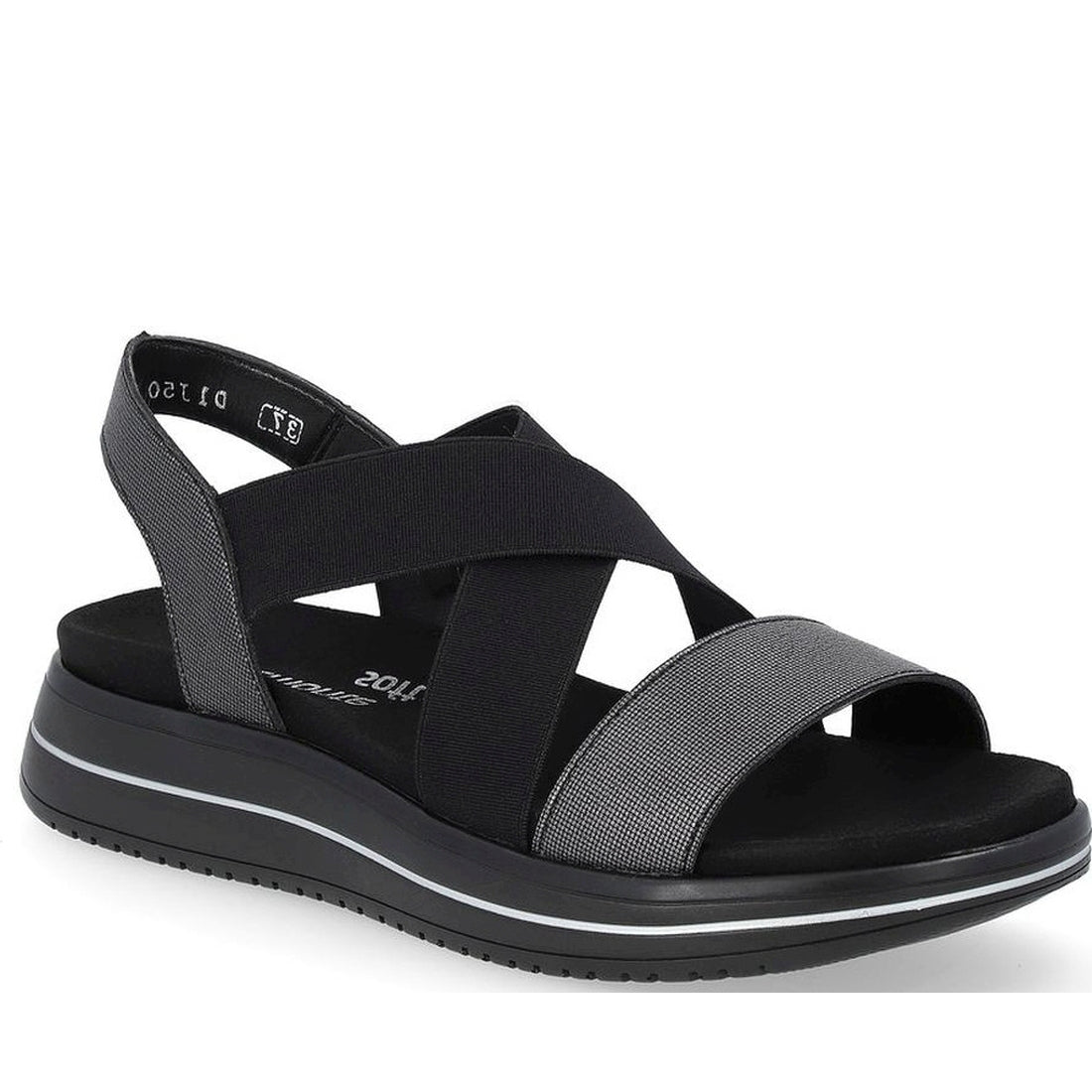 Remonte womens black casual open sandals | Vilbury London