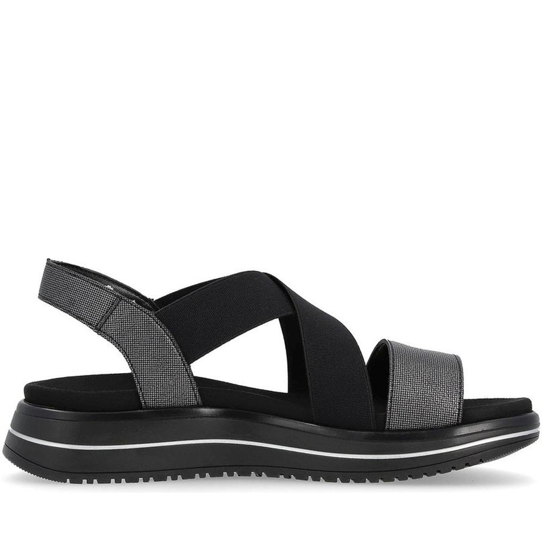 Remonte womens black casual open sandals | Vilbury London