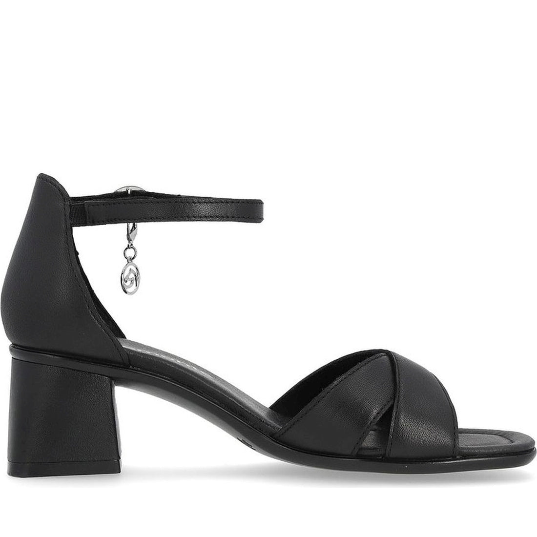 Remonte womens black elegant part-open sandals | Vilbury London