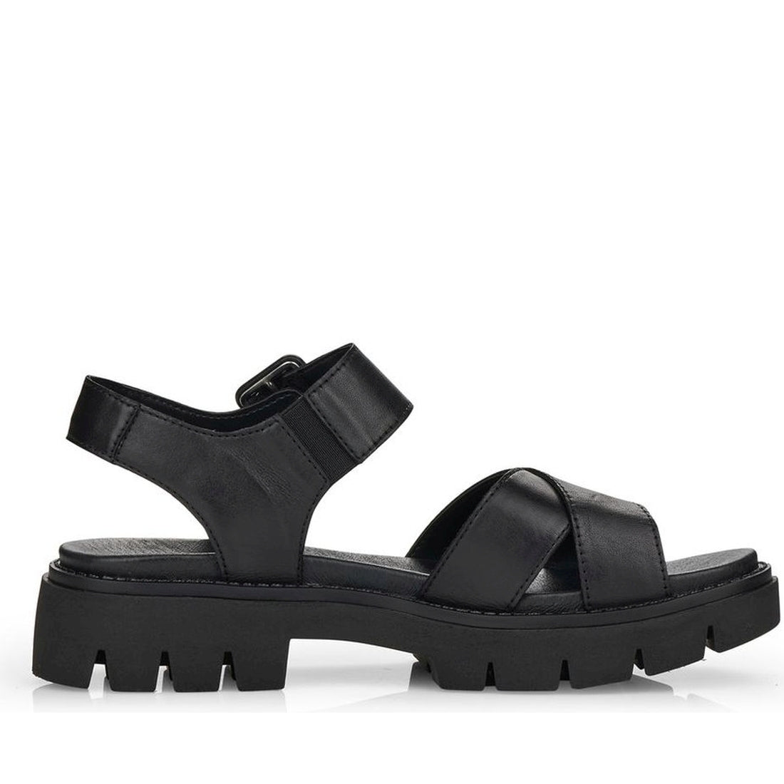 Remonte womens black casual open sandals | Vilbury London