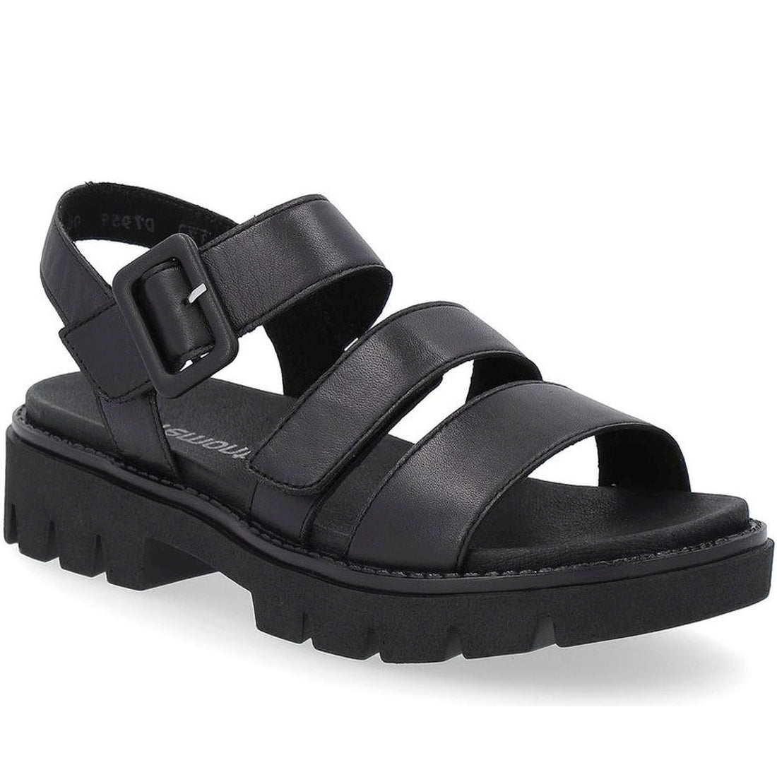 Remonte womens black casual open sandals | Vilbury London