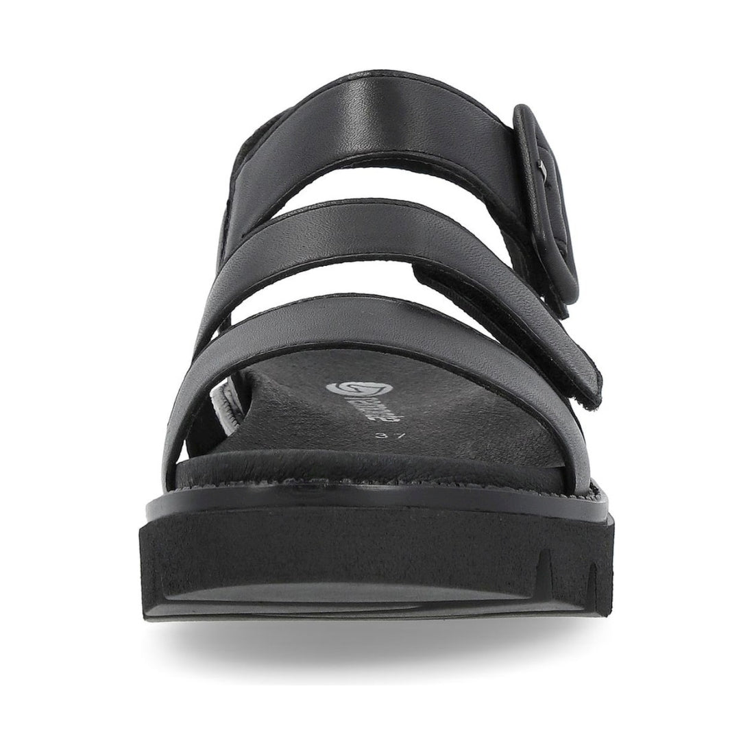 Remonte womens black casual open sandals | Vilbury London