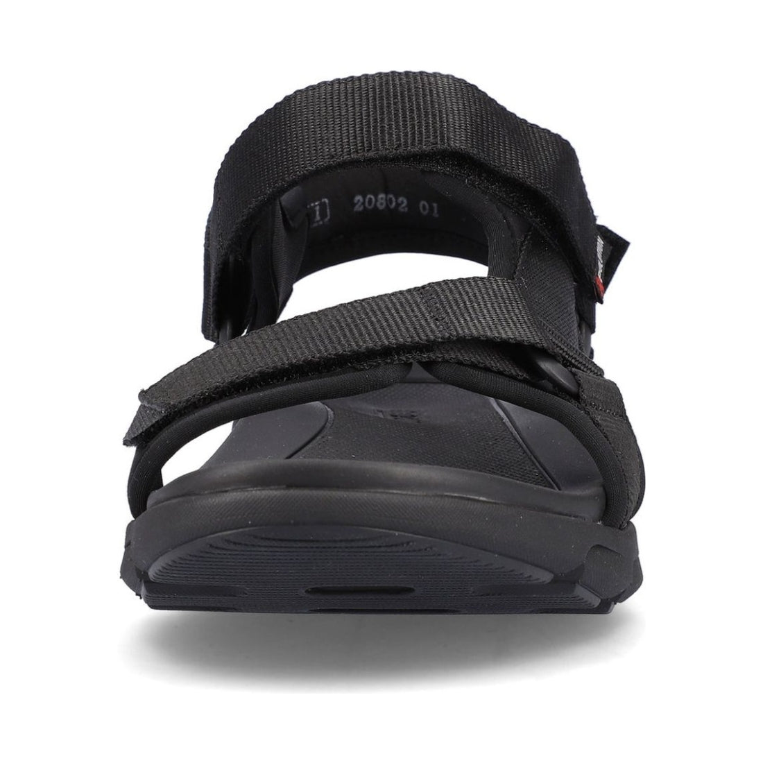 Rieker mens black casual open sandals | Vilbury London
