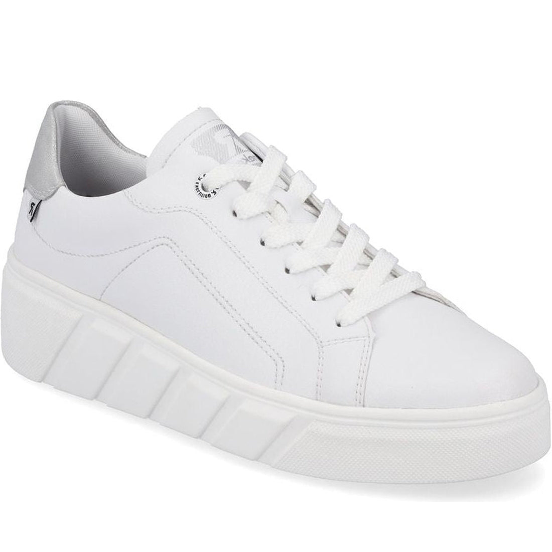 Rieker womens white leisure trainers | Vilbury London