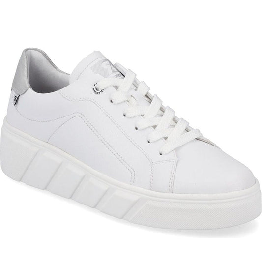 Rieker womens white leisure trainers | Vilbury London
