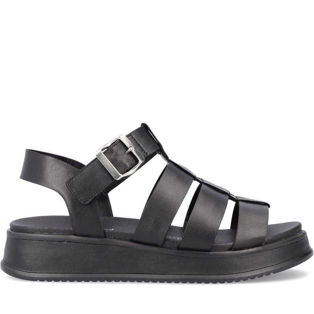 Rieker womens black casual open sandals | Vilbury London