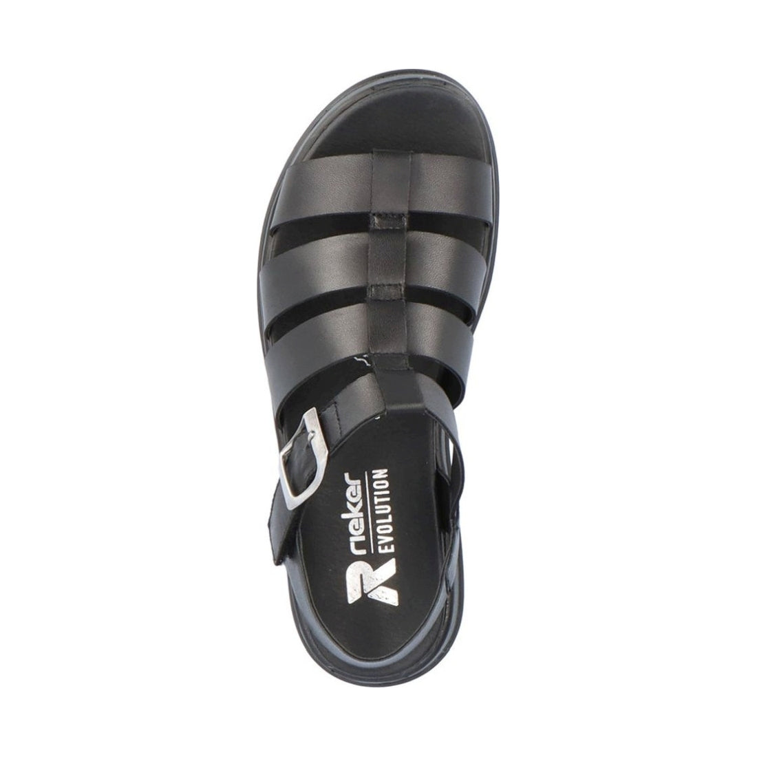 Rieker womens black casual open sandals | Vilbury London