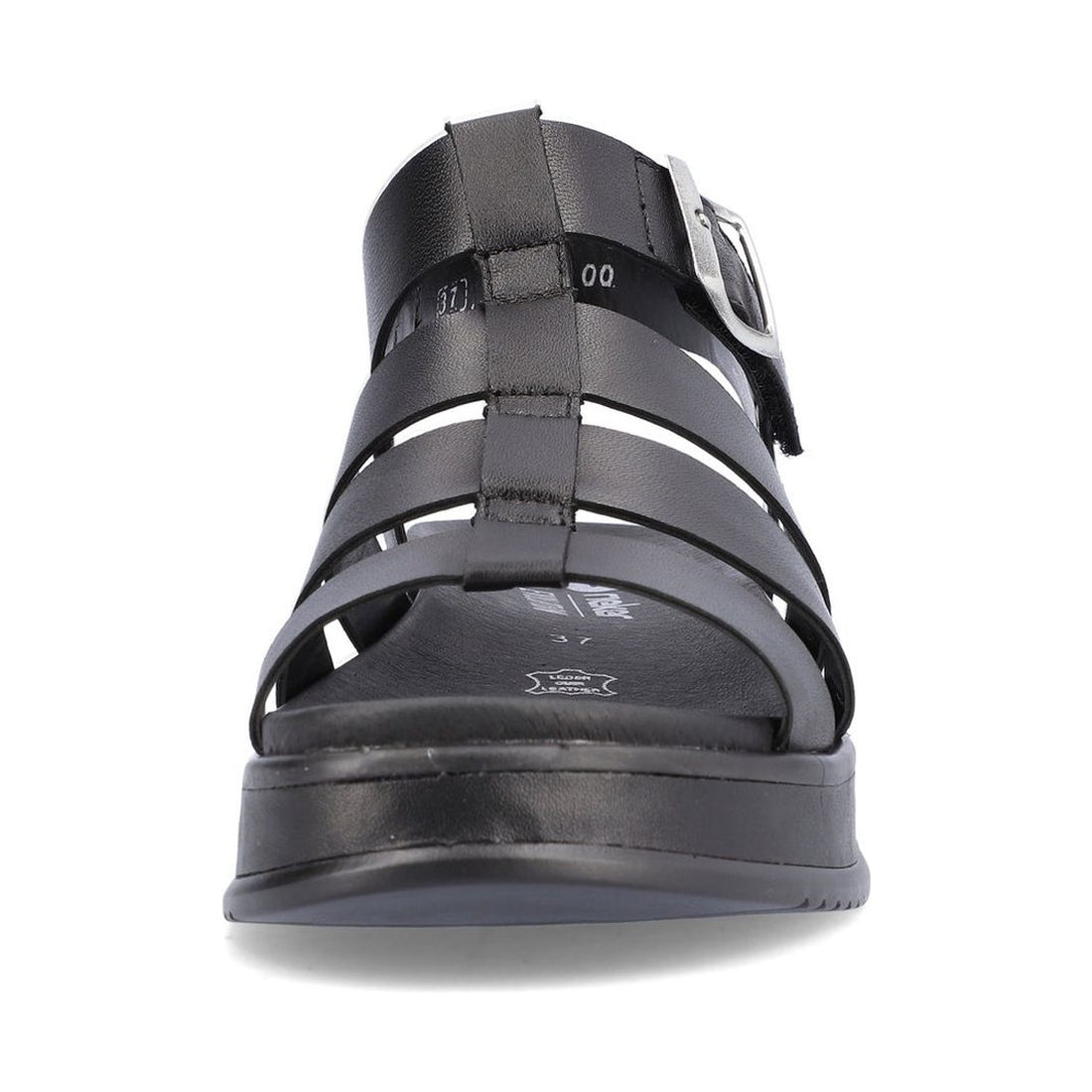 Rieker womens black casual open sandals | Vilbury London