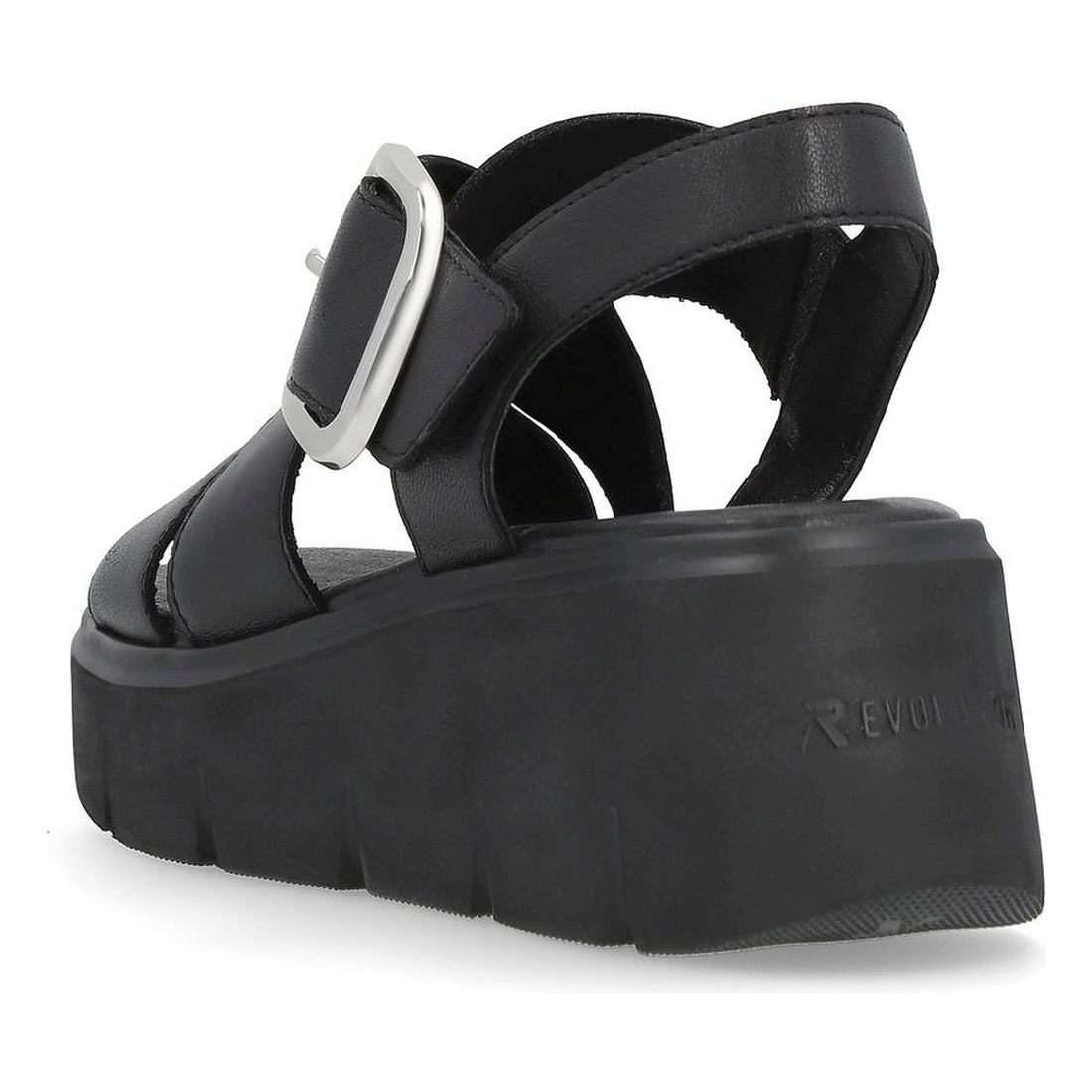 Rieker womens black casual open sandals | Vilbury London