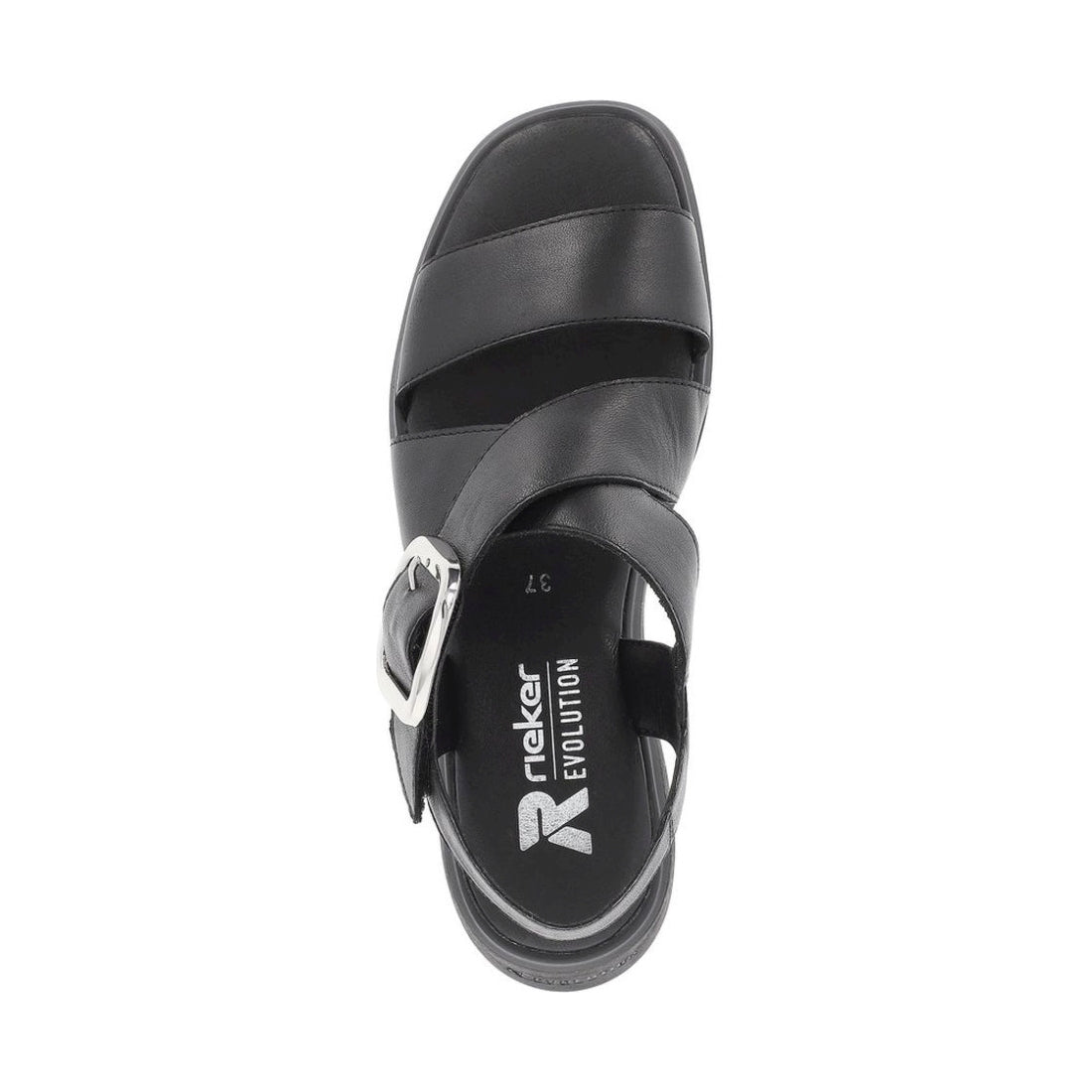 Rieker womens black casual open sandals | Vilbury London