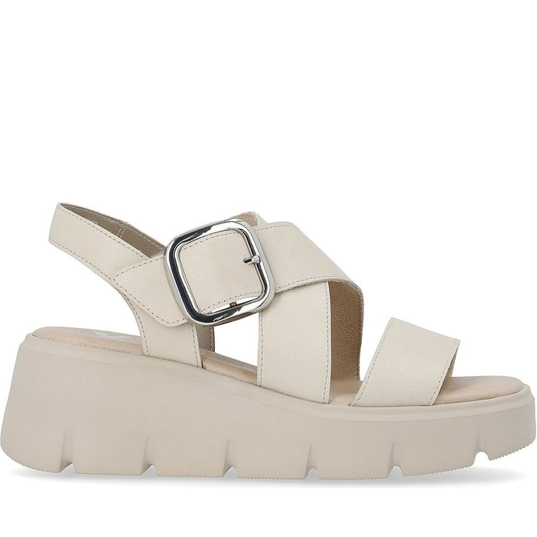 Rieker womens beige casual open sandals | Vilbury London