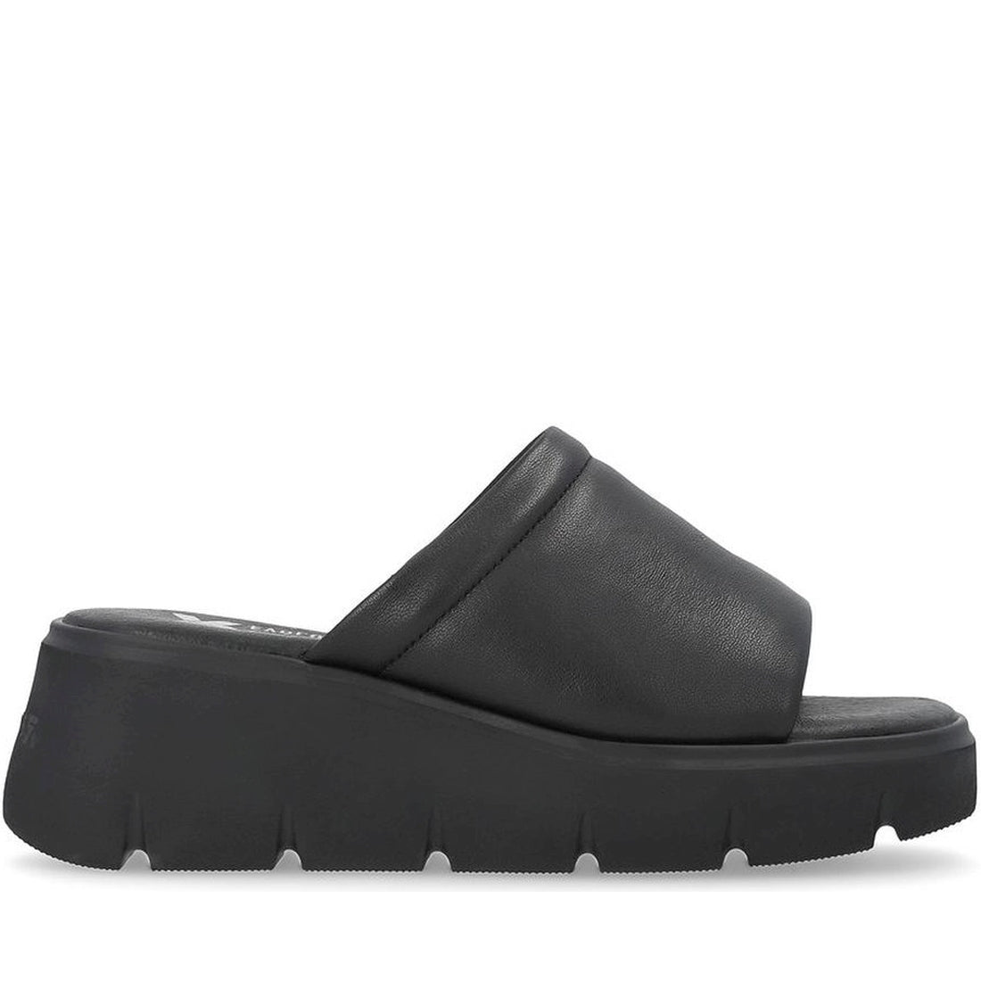 Rieker womens black casual open mules | Vilbury London