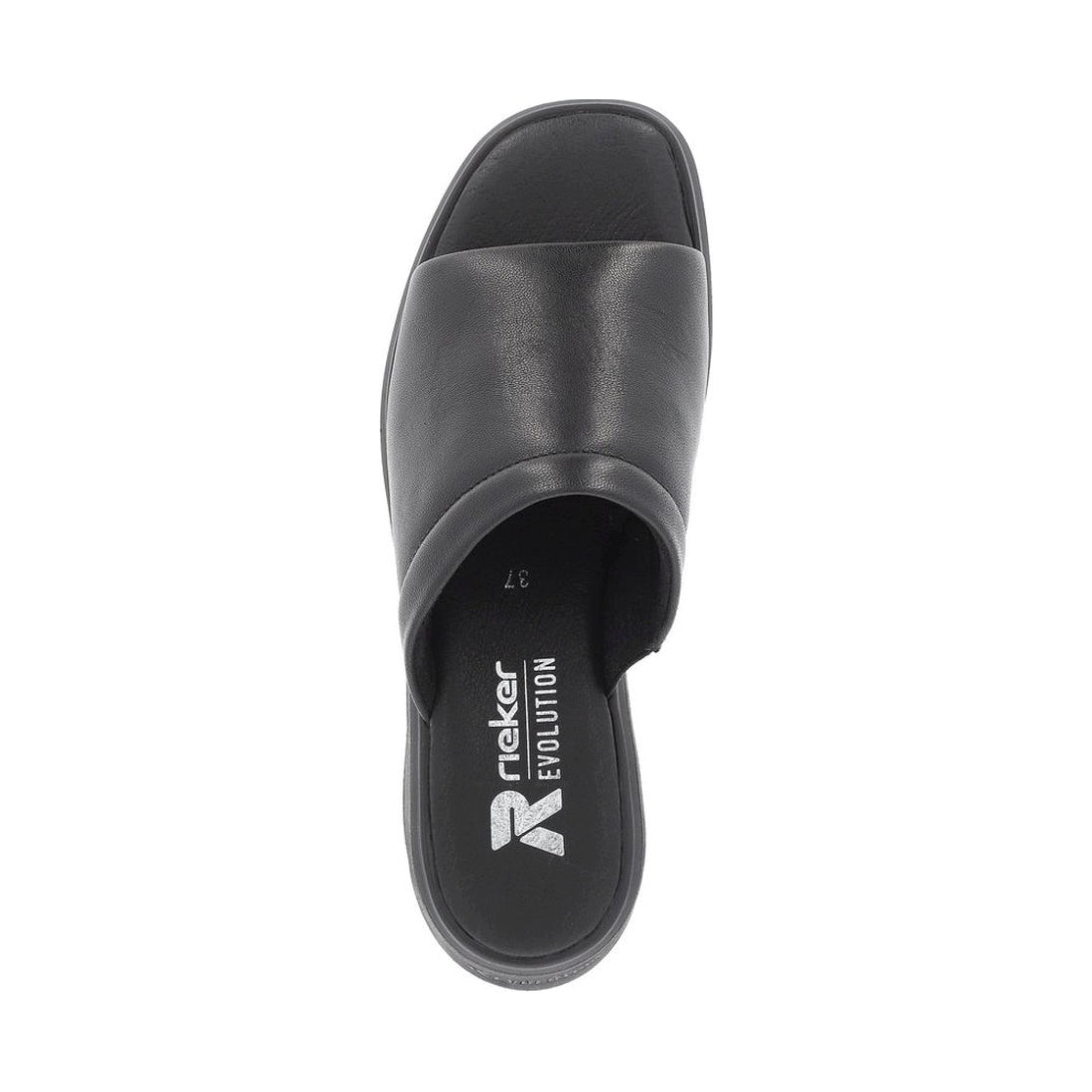 Rieker womens black casual open mules | Vilbury London