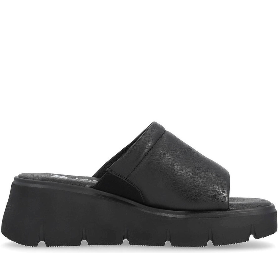 Rieker womens black casual open mules | Vilbury London