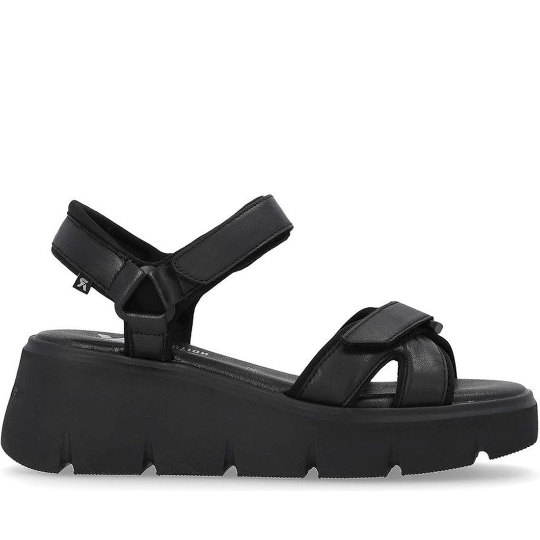 Rieker womens black casual open sandals | Vilbury London