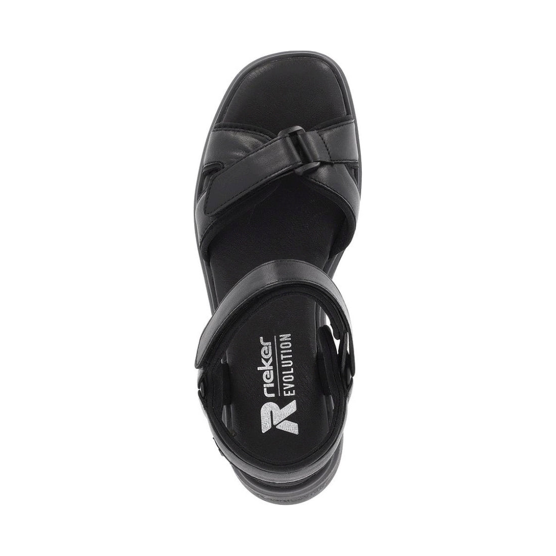 Rieker womens black casual open sandals | Vilbury London