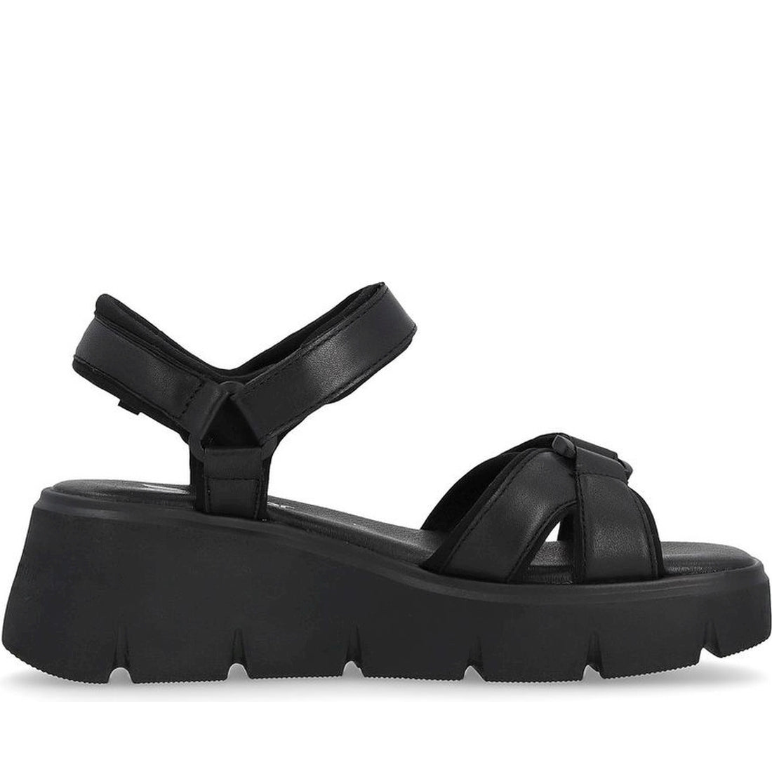 Rieker womens black casual open sandals | Vilbury London