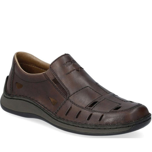 Rieker mens brown casual closed sandals | Vilbury London